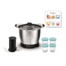 Mini-cuve avec 4 pots bébé et livres 20 recettes  Moulinex XF387E10